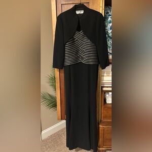 Daymor Couture custom Black Beaded Evening Dress with Jacket